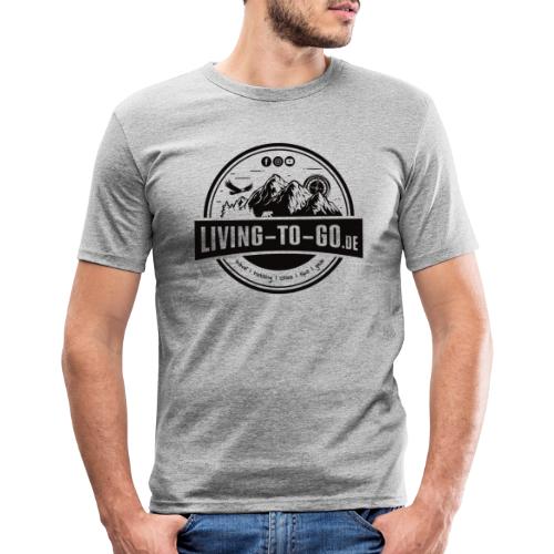 LivingToGo Fan-Shop Logo schwarz - Männer Slim Fit T-Shirt
