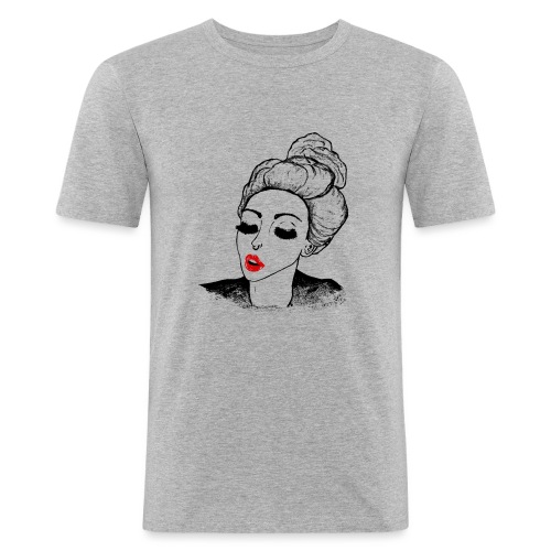 Vintage Retro Girl Kiss message - Men's Slim Fit T-Shirt