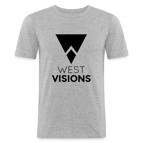 WestVision Logo schwarz - Männer Slim Fit T-Shirt