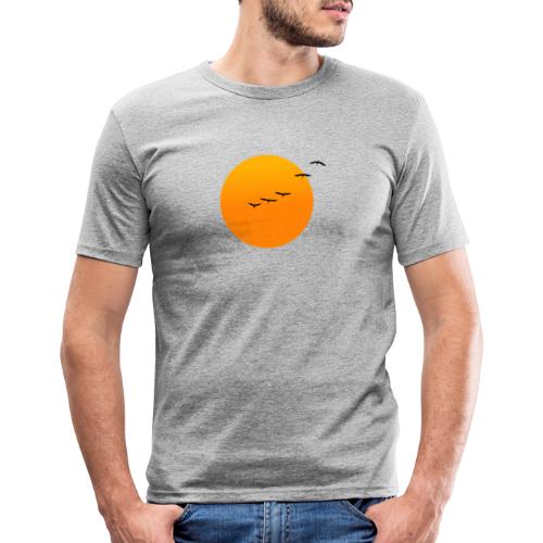 soleil oiseaux - T-shirt près du corps Homme