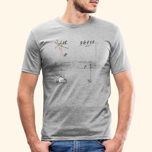 Krähe_warten - Männer Slim Fit T-Shirt