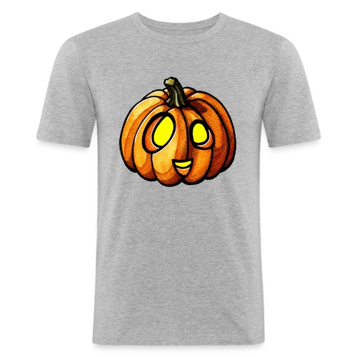 Pumpkin Halloween watercolor scribblesirii - Slim Fit T-shirt herr