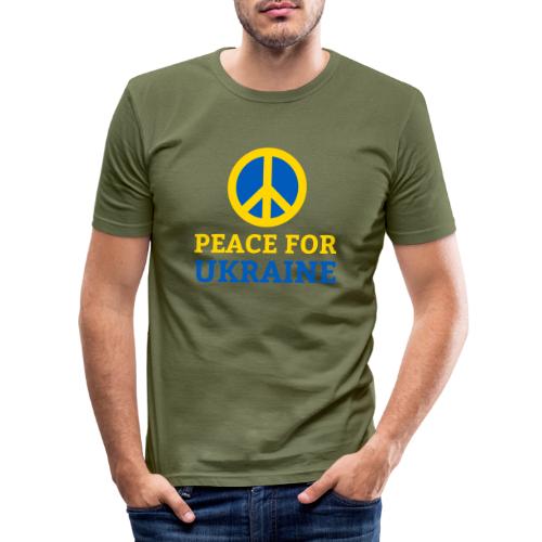 Peace for Ukraine Frieden Support Solidarität - Männer Slim Fit T-Shirt