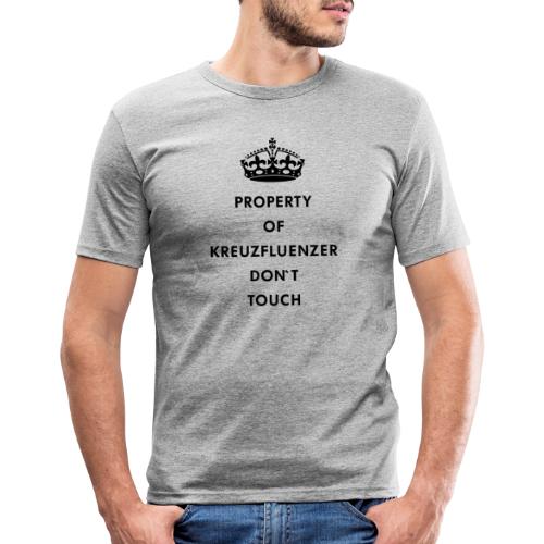 Kreuzfluenzer Don´t Touch Black - Männer Slim Fit T-Shirt