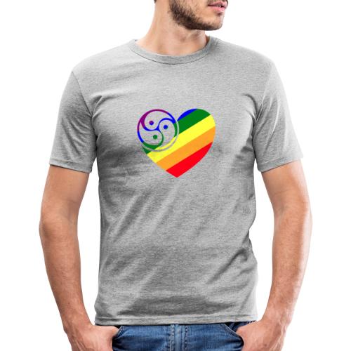 Regenbogen Triskelenherz - Männer Slim Fit T-Shirt