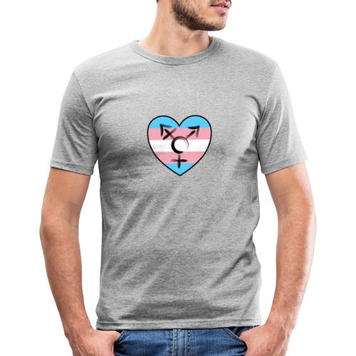 Herz mit Fahne - Transsexualität - Männer Slim Fit T-Shirt