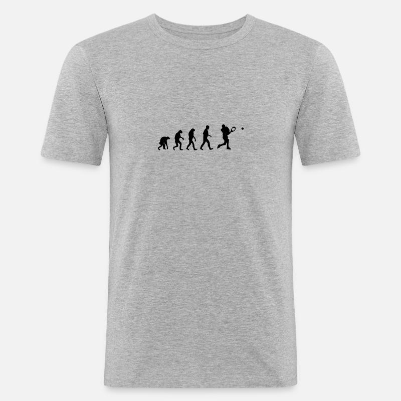 tennis evolution - Männer Slim Fit T-Shirt - Grau meliert