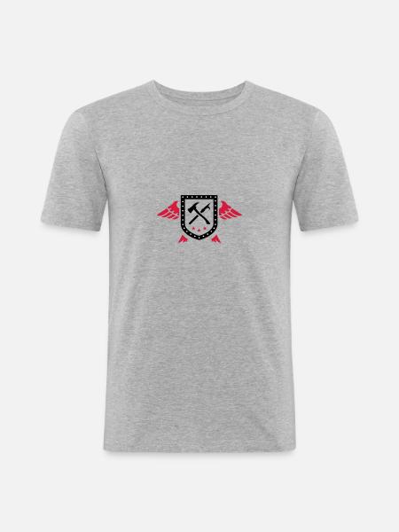 Pompier - Secours - T-shirt près du corps Homme - gris chiné
