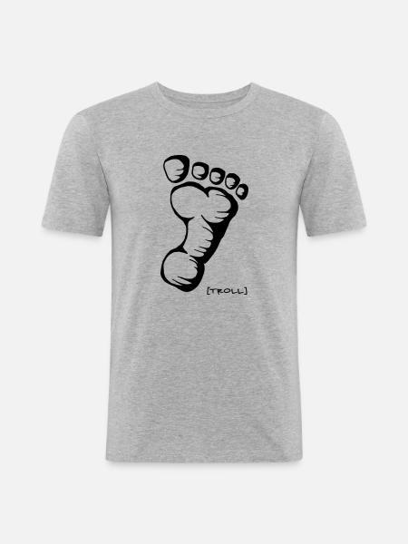 Spur vom Troll - Männer Slim Fit T-Shirt - Grau meliert
