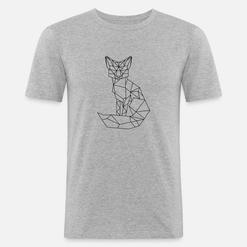 Fuchs - Männer Slim Fit T-Shirt - Grau meliert