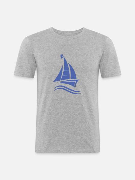 Sailing Sailboat Sailing License - Men's Slim Fit T-Shirt - heather grey