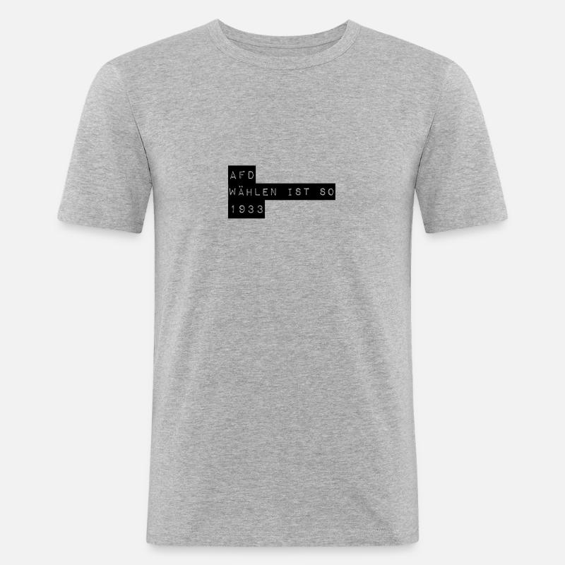Afd wählen is so 1933 - Männer Slim Fit T-Shirt - Grau meliert
