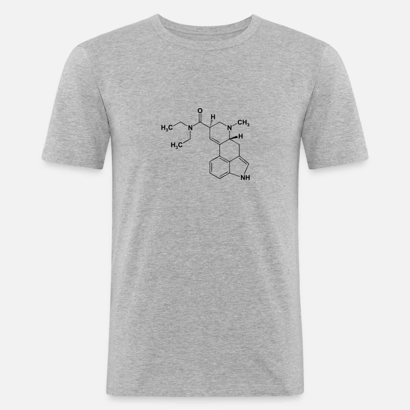 LSD Lysergsäurediethylamid Molekül - Männer Slim Fit T-Shirt - Grau meliert