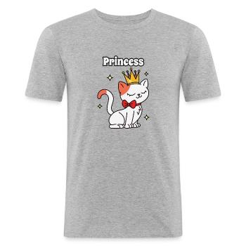 Princess - Männer Slim Fit T-Shirt - Grau meliert - Vorne - Nik (191cm)