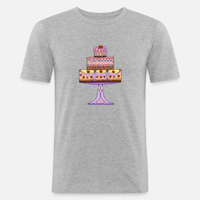 Cake - Men's Slim Fit T-Shirt - heather grey