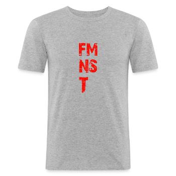 FEMINIST - Männer Slim Fit T-Shirt - Grau meliert - Vorne - Nik (191cm)