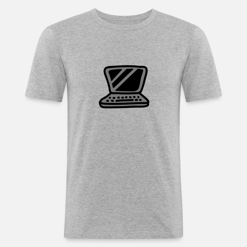 Laptop - Men's Slim Fit T-Shirt - heather grey