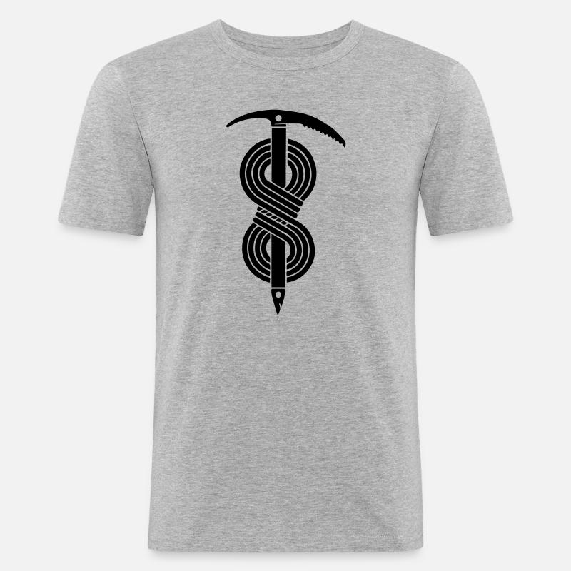 Eispickel Seil - Männer Slim Fit T-Shirt - Grau meliert