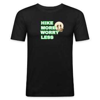 Hike more - Men's Slim Fit T-Shirt - black - Front - Nik (191cm)