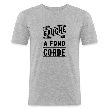 Notes de rallye - T-shirt près du corps Homme - gris chiné - Devant - Nik (191cm)