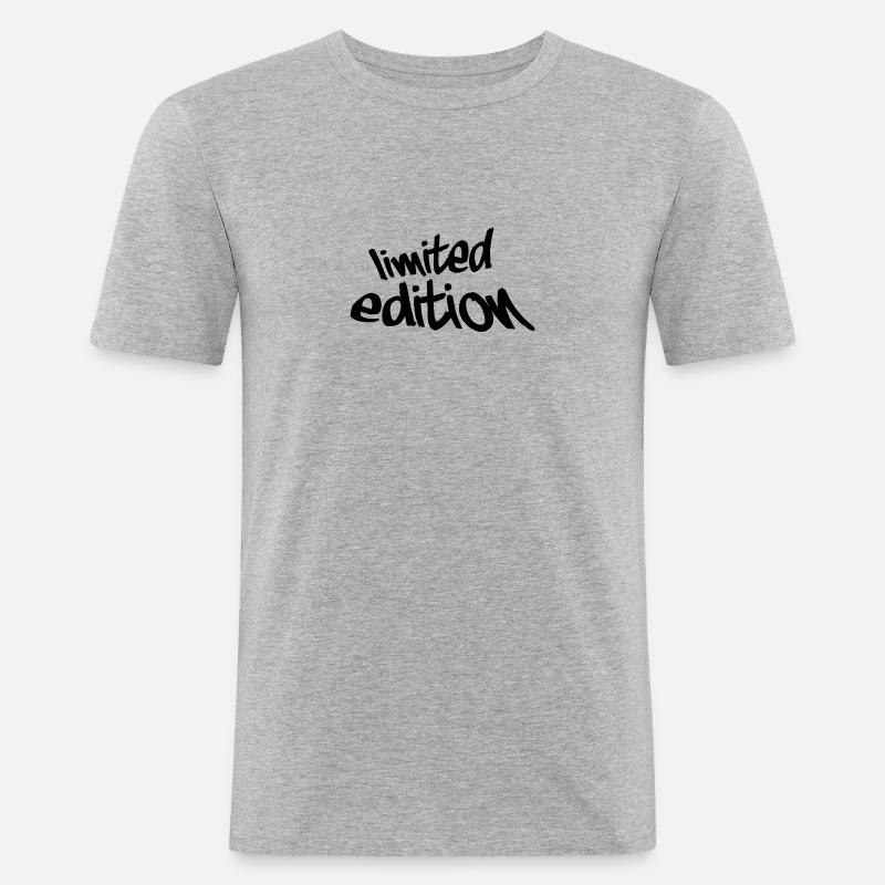 Limited Edition Graffiti Design - Männer Slim Fit T-Shirt - Grau meliert