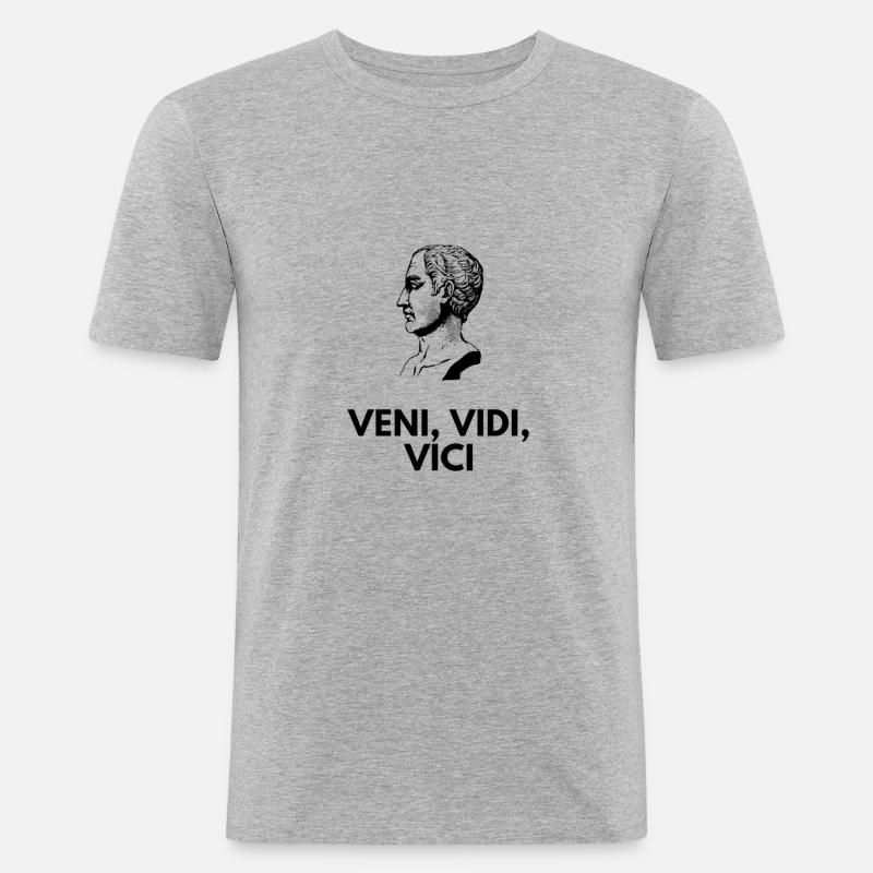 Julius Cäsar - Männer Slim Fit T-Shirt - Grau meliert