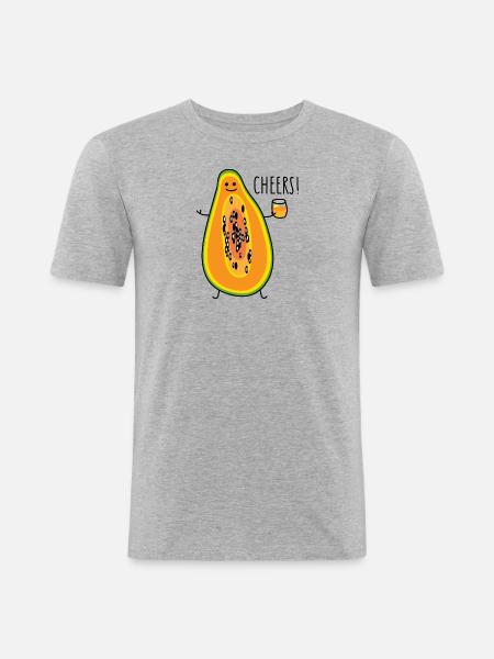 Healthy with papaya - Men's Slim Fit T-Shirt - heather grey