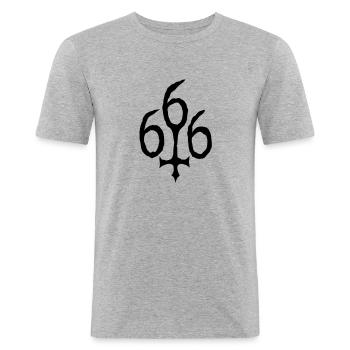 66 +6 - Men's Slim Fit T-Shirt - heather grey - Front - Nik (191cm)