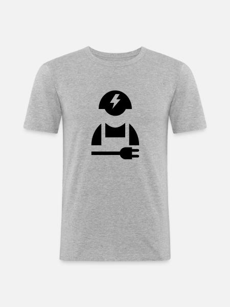 Elektriker icon - Männer Slim Fit T-Shirt - Grau meliert