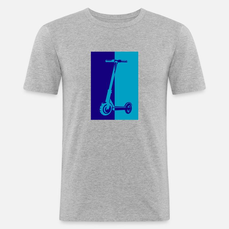E-Scooter E-Roller Scooter - Men's Slim Fit T-Shirt - heather grey