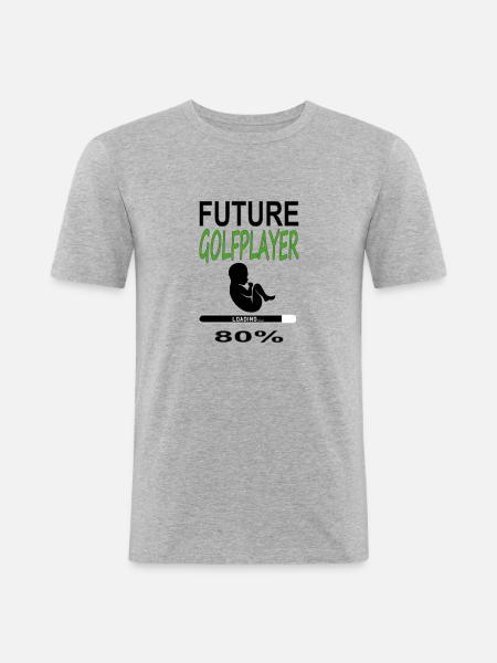 future golf player 80% gift - Men's Slim Fit T-Shirt - heather grey