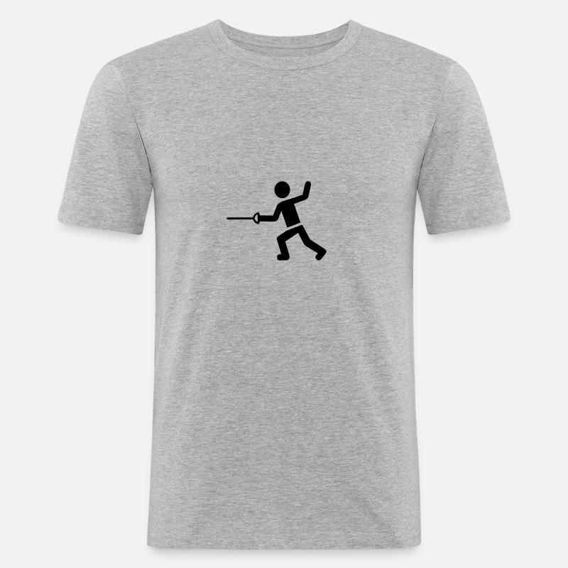 Fechten - Männer Slim Fit T-Shirt - Grau meliert