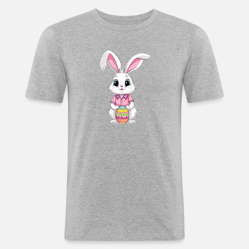 Easter bunny with Easter eggs - Men's Slim Fit T-Shirt - heather grey