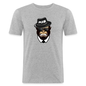 GORILLA, Power in Business, MiB - Men's Slim Fit T-Shirt - heather grey - Front - Nik (191cm)