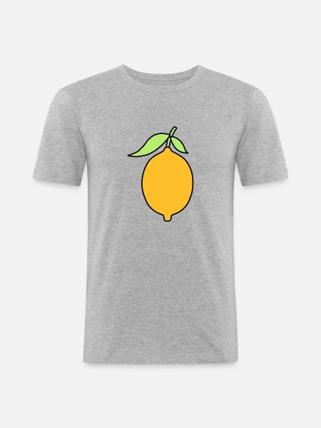 Zitrone - Männer Slim Fit T-Shirt - Grau meliert