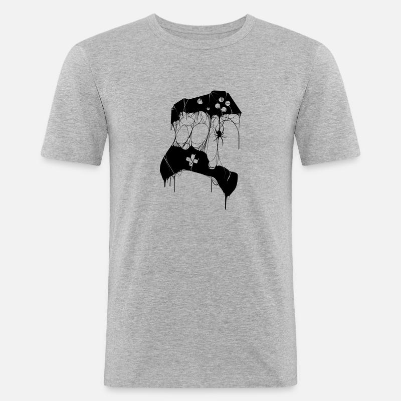 GAMING CONTROLLER is Done - Männer Slim Fit T-Shirt - Grau meliert