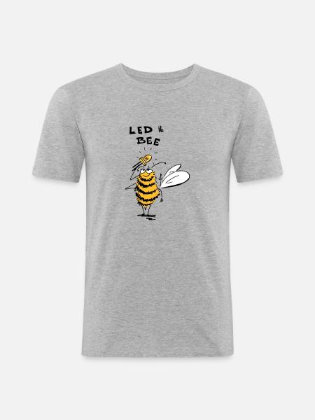led it bee - Men's Slim Fit T-Shirt - heather grey