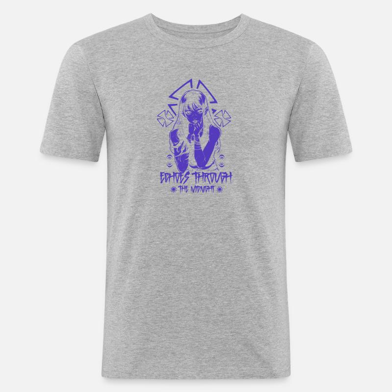 Echoes Through the Midnight - Männer Slim Fit T-Shirt - Grau meliert