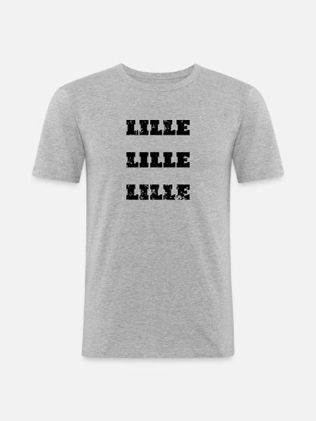 LILLE frankreich - Männer Slim Fit T-Shirt - Grau meliert
