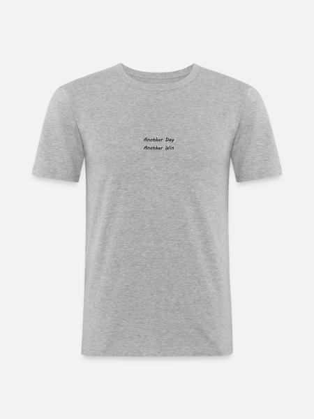 Another Day Another Win - Männer Slim Fit T-Shirt - Grau meliert