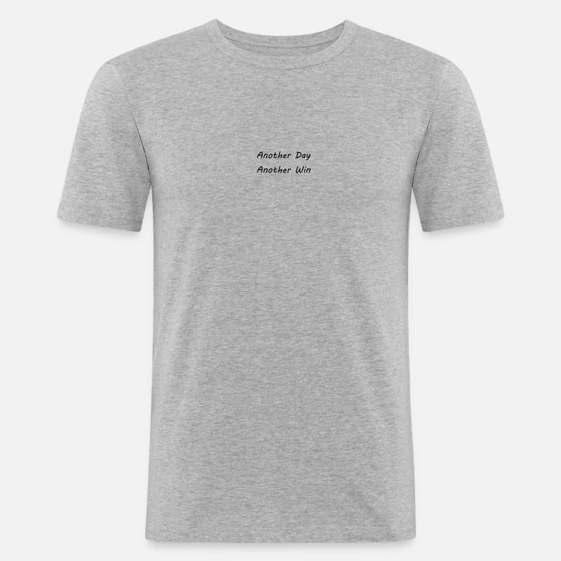Another Day Another Win - Männer Slim Fit T-Shirt - Grau meliert