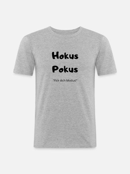 Hokus Pokus - Männer Slim Fit T-Shirt - Grau meliert