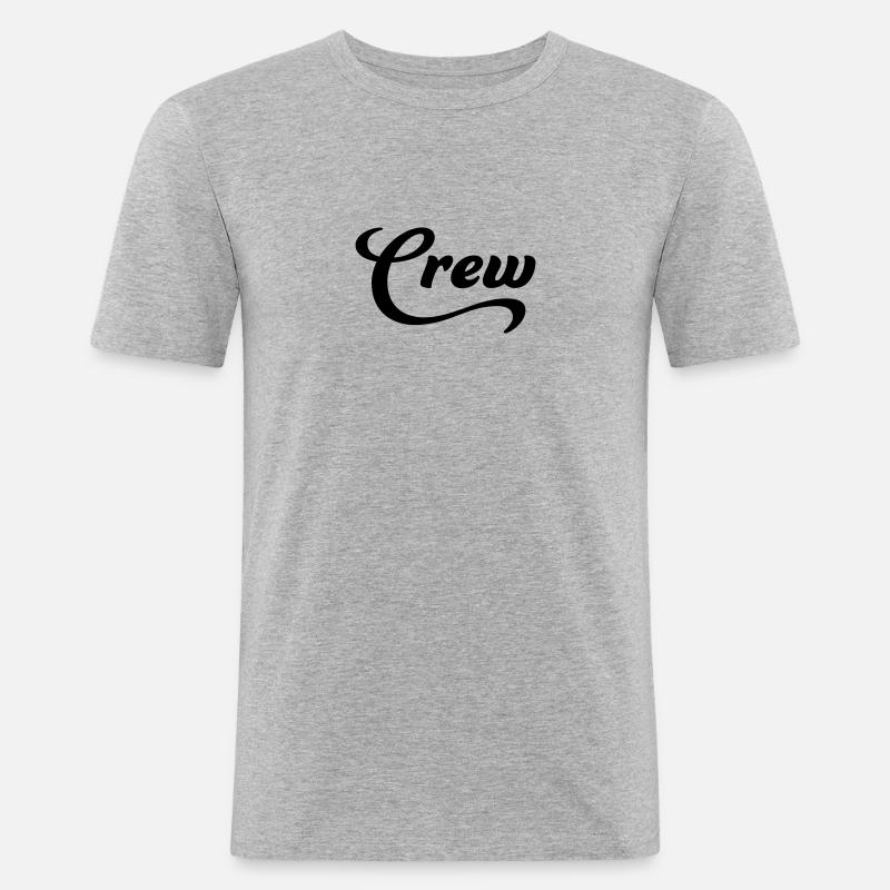 Crew - Männer Slim Fit T-Shirt - Grau meliert