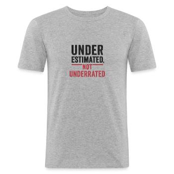Wertvoll - Männer Slim Fit T-Shirt - Grau meliert - Vorne - Nik (191cm)