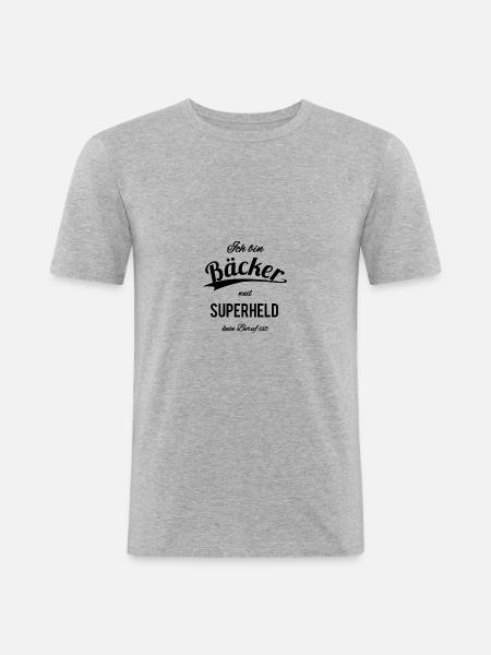 Bäcker - Männer Slim Fit T-Shirt - Grau meliert