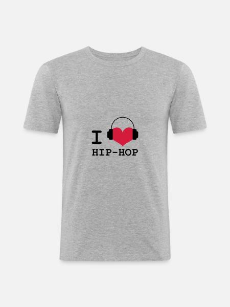 I Love Hip-Hop - Men's Slim Fit T-Shirt - heather grey