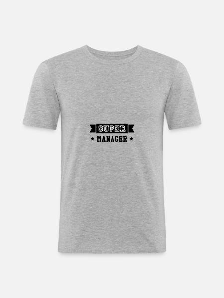 Super Manager - T-shirt près du corps Homme - gris chiné