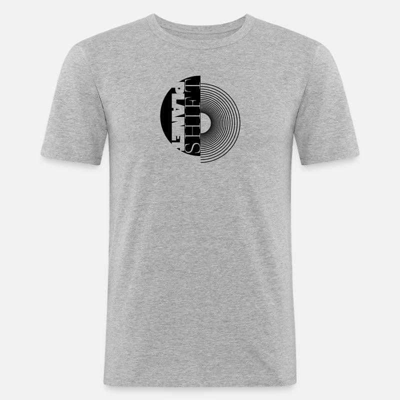 PlanetShift23 - Männer Slim Fit T-Shirt - Grau meliert