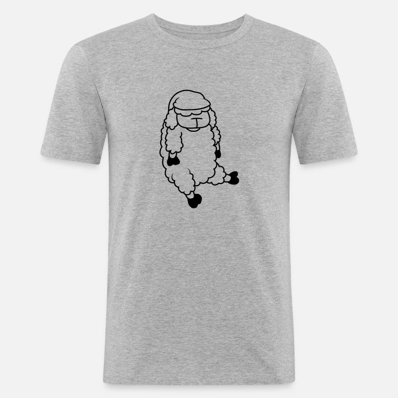 Sleeping Sheep Sleeping Cap - Men's Slim Fit T-Shirt - heather grey