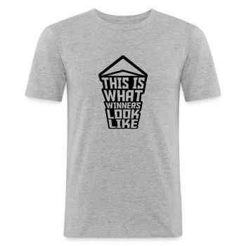 What Winners Look Like - Men's Slim Fit T-Shirt - heather grey - Front - Nik (191cm)